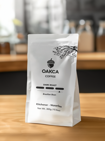 Oakca Dark Roast Brazil: Smooth medium roast with milk chocolate and sweet notes